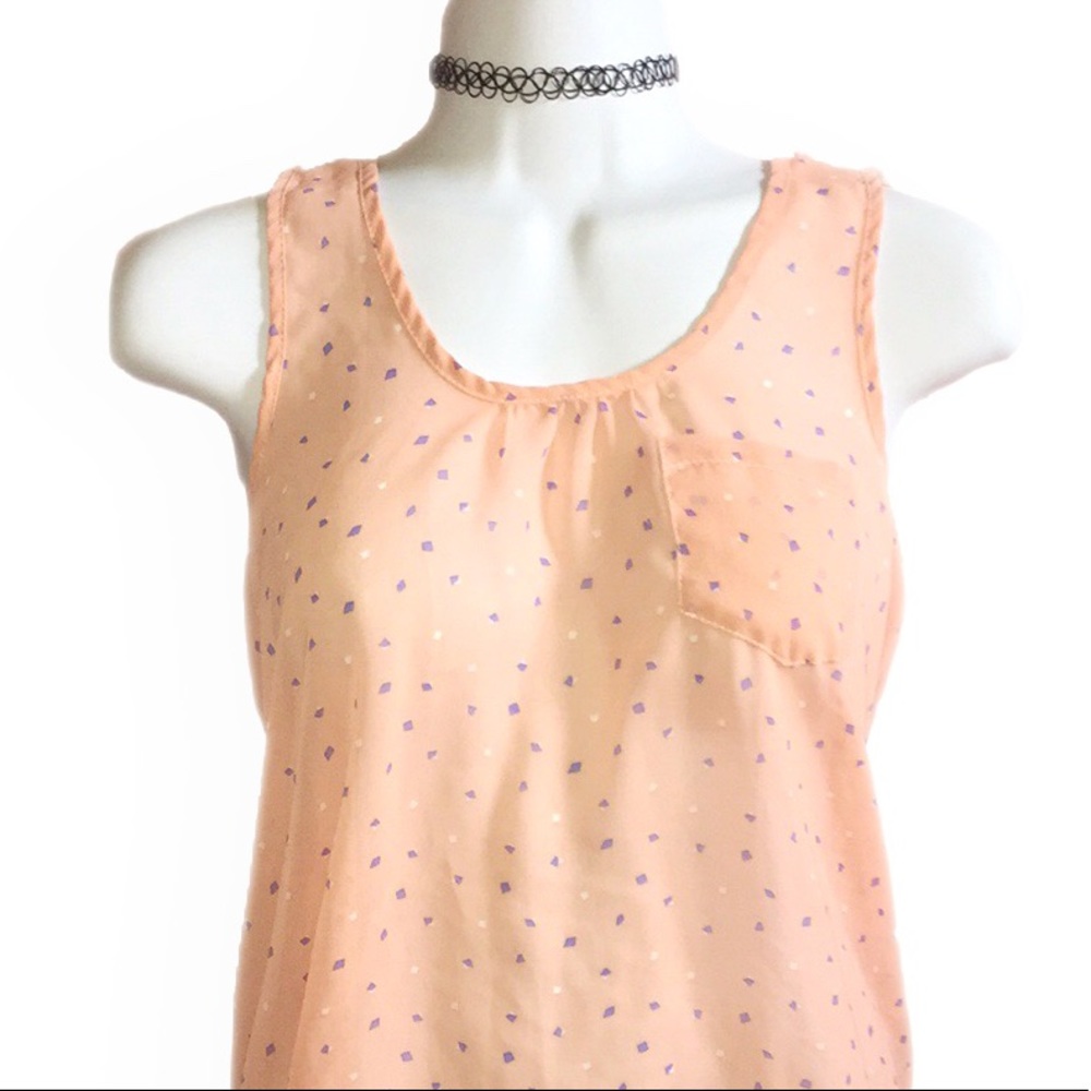 Pink caged back tank top like new